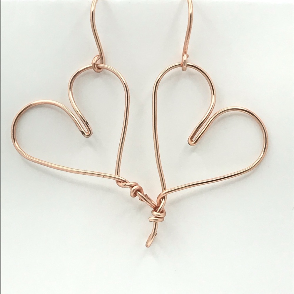 Rose Gold Heart Earrings